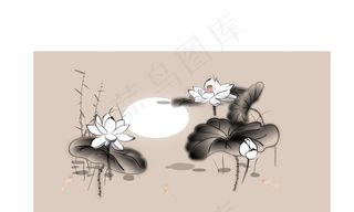 水墨画风格荷花flash动画