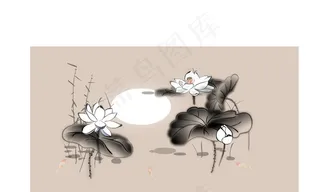 水墨画风格荷花flash动画