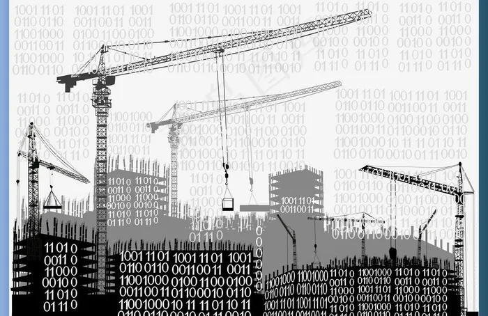 城市建筑工地剪影图片eps,ai矢量模版下载