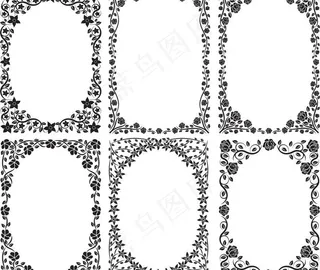 欧式花纹花朵边框图片