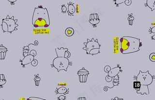 动物背景 卡通背景图片