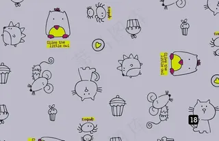 动物背景 卡通背景图片