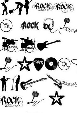 黑色和白色的音乐元素矢量素材的趋势