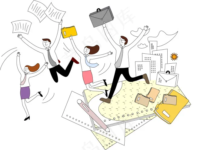 卡通商务工作人物素材eps,ai矢量模版下载