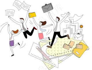 卡通商务工作人物素材