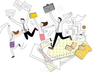 卡通商务工作人物素材