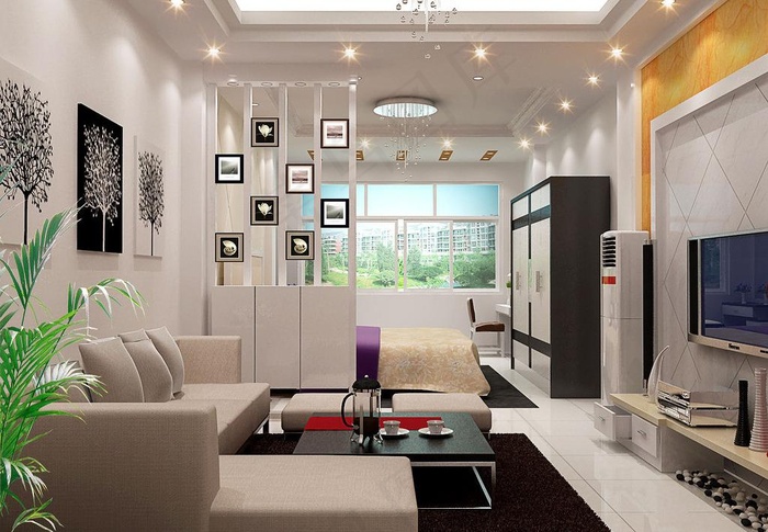 客厅带卧室效果图图片