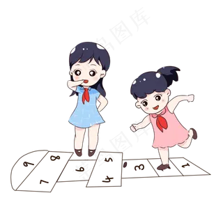 手绘卡通六一儿童节跳格子游戏手绘卡通六一儿童节跳格子游戏,免抠元素