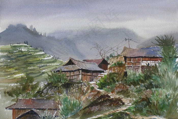 水彩风景图片