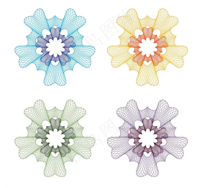 文凭毕业证书防伪花纹花边图片eps,ai矢量模版下载