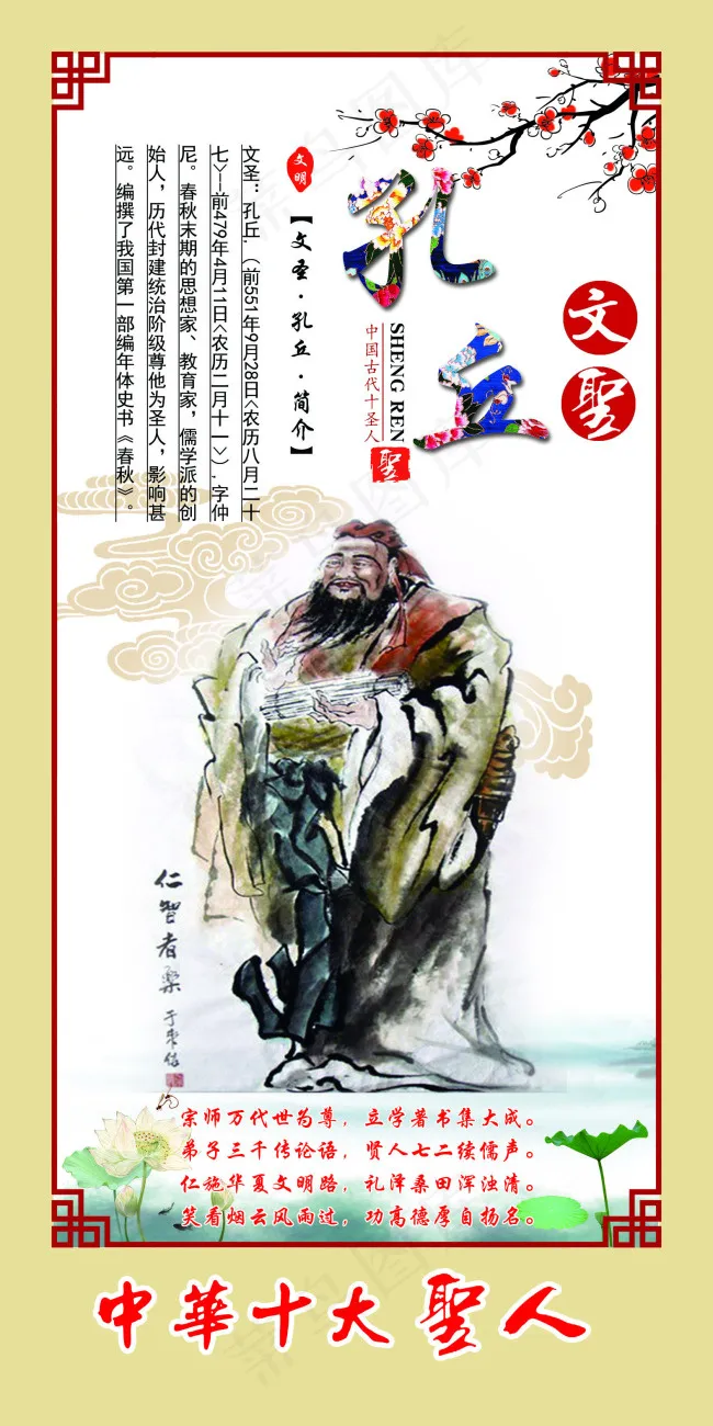 中华十大圣人之文圣孔丘(1575X3150(DPI:100))psd模版下载