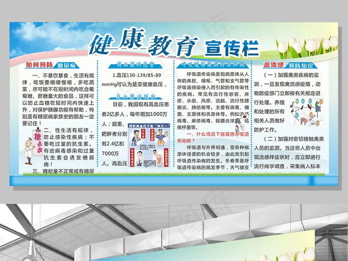 医院健康教育宣传栏设计cdr矢量模版下载
