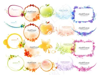 5，各种形状的花边边框矢量素材