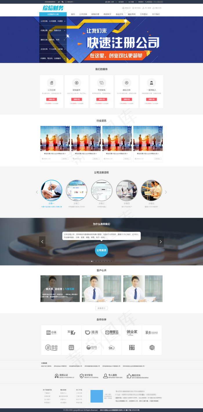 公司网页模板psd模版下载