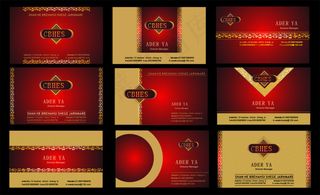 红色高档酒店名片