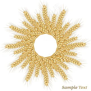 金色麦穗边框矢量素材