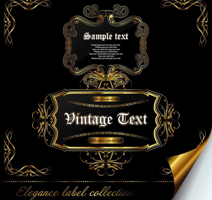 欧式金色古典花纹花边图片