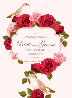 红色玫瑰花边框