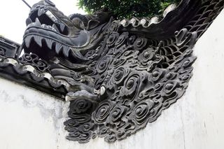 上海豫园墙饰龙图片