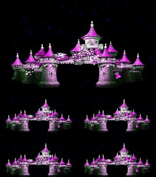 紫色卡通城堡儿童宝宝宴led背景视...