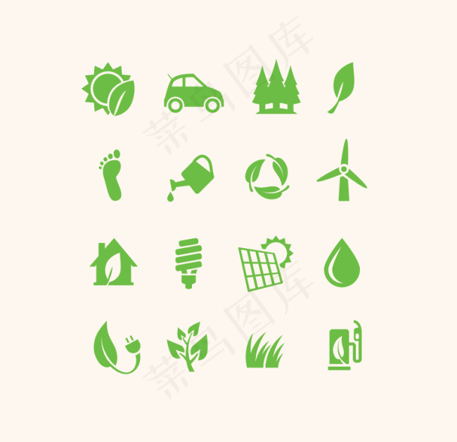 精美绿色图标矢量素材