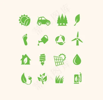 精美绿色图标矢量素材