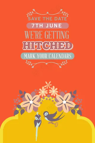 鲜花小鸟卡通背景设计模板下载