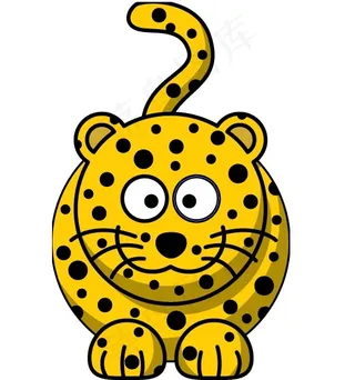 可爱猎豹卡通形象矢量图