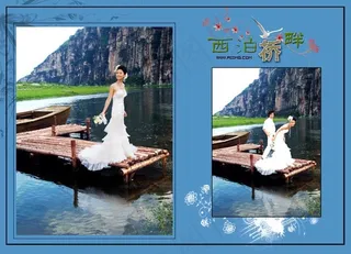 西泊桥畔跨页婚纱模板02