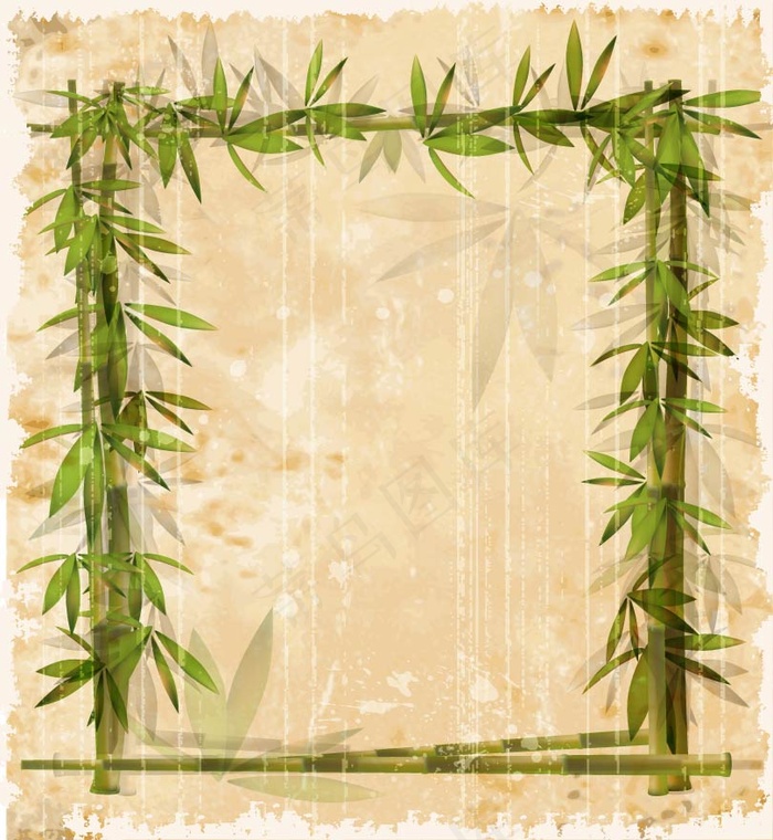 竹叶竹子背景矢量图2