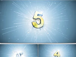 倒计时5烟雾闪光3D数字线条背景A...