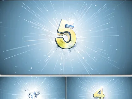 倒计时5烟雾闪光3D数字线条背景A... 倒计时5烟雾闪光3D数字线条背景A...