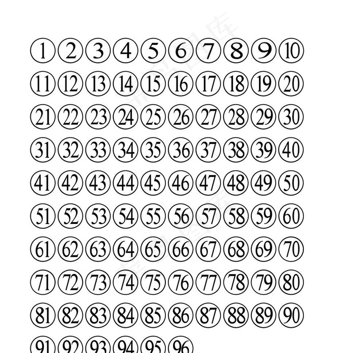 带圈数字符号图片ai矢量模版下载