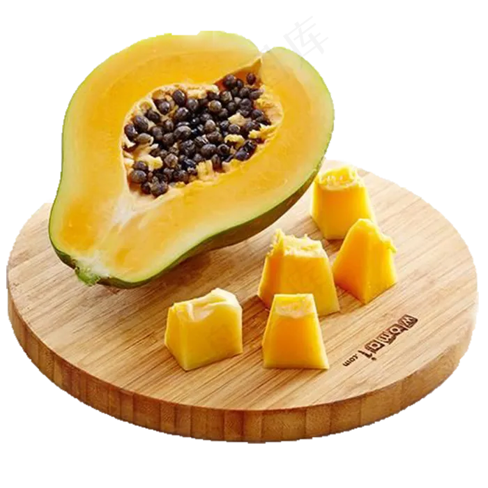 新鲜木瓜切片摆盘png免扣素材psd模版下载