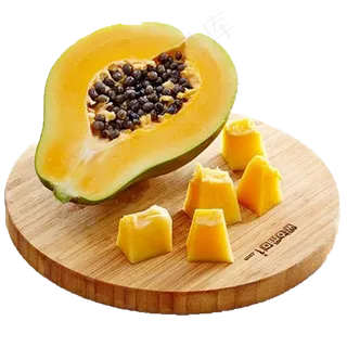 新鲜木瓜切片摆盘png免扣素材