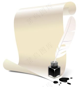 复古纸张卷轴