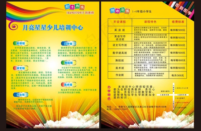 少儿招生传单图片cdr矢量模版下载