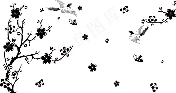 喜鹊梅花图图片