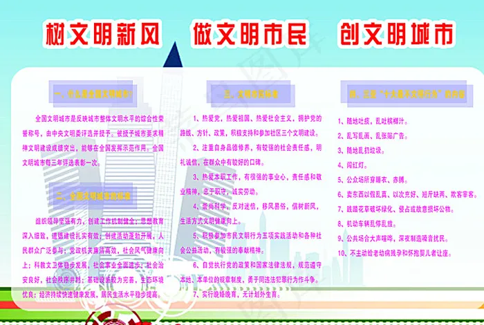 文明市民图片cdr矢量模版下载