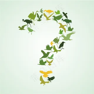 各种鸟组成的问号