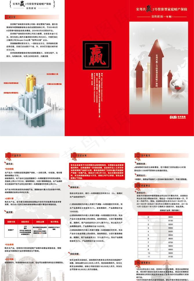 安邦保险三折页图片ai矢量模版下载