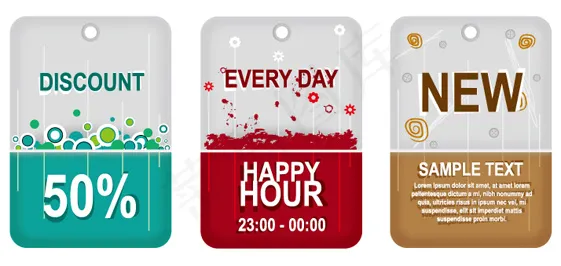 时尚花纹销售吊牌矢量素材 EPSeps,ai矢量模版下载