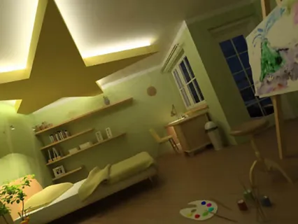 现代儿童卧室场景3D模型