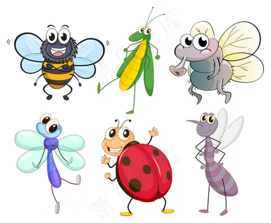 卡通昆虫集08-矢量素材 卡通昆虫集08-矢量素材