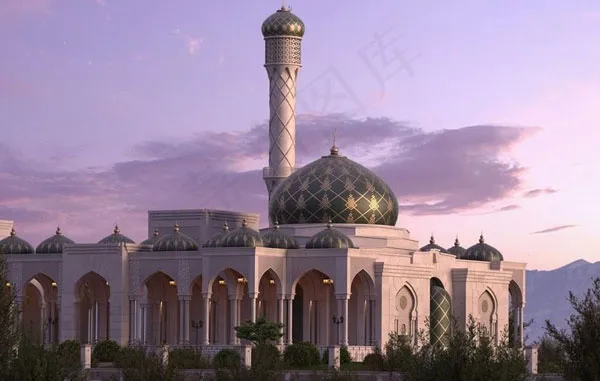 3Dmax高精度阿拉伯建筑psd模版下载