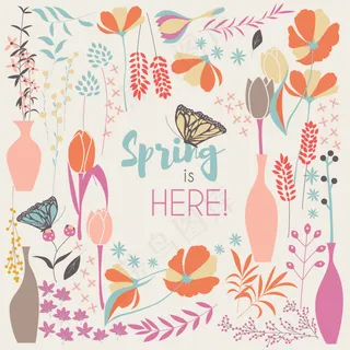 春天花卉素材背景设计