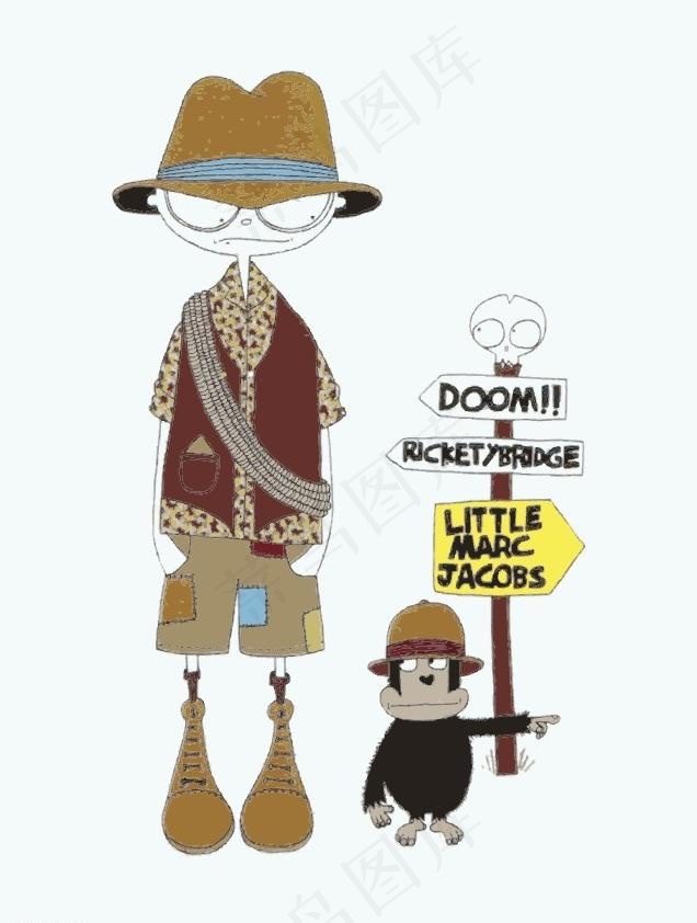 小男孩与猴子图片