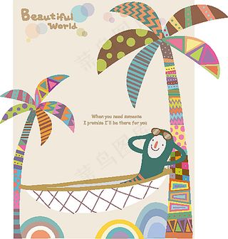 椰子树下的孩子