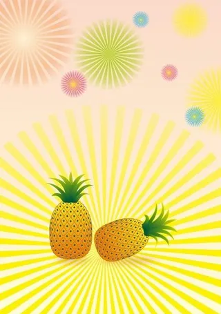 水果类黄色菠萝 熟的菠萝 黄色发射...