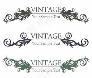 复古风格的花卉设计矢量图